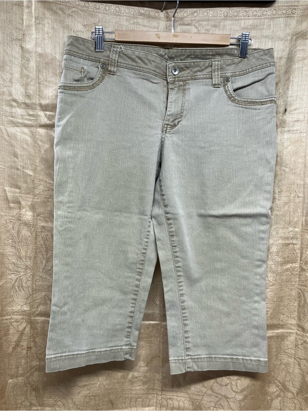 Sonoma Khaki Cropped Stretch Jeans